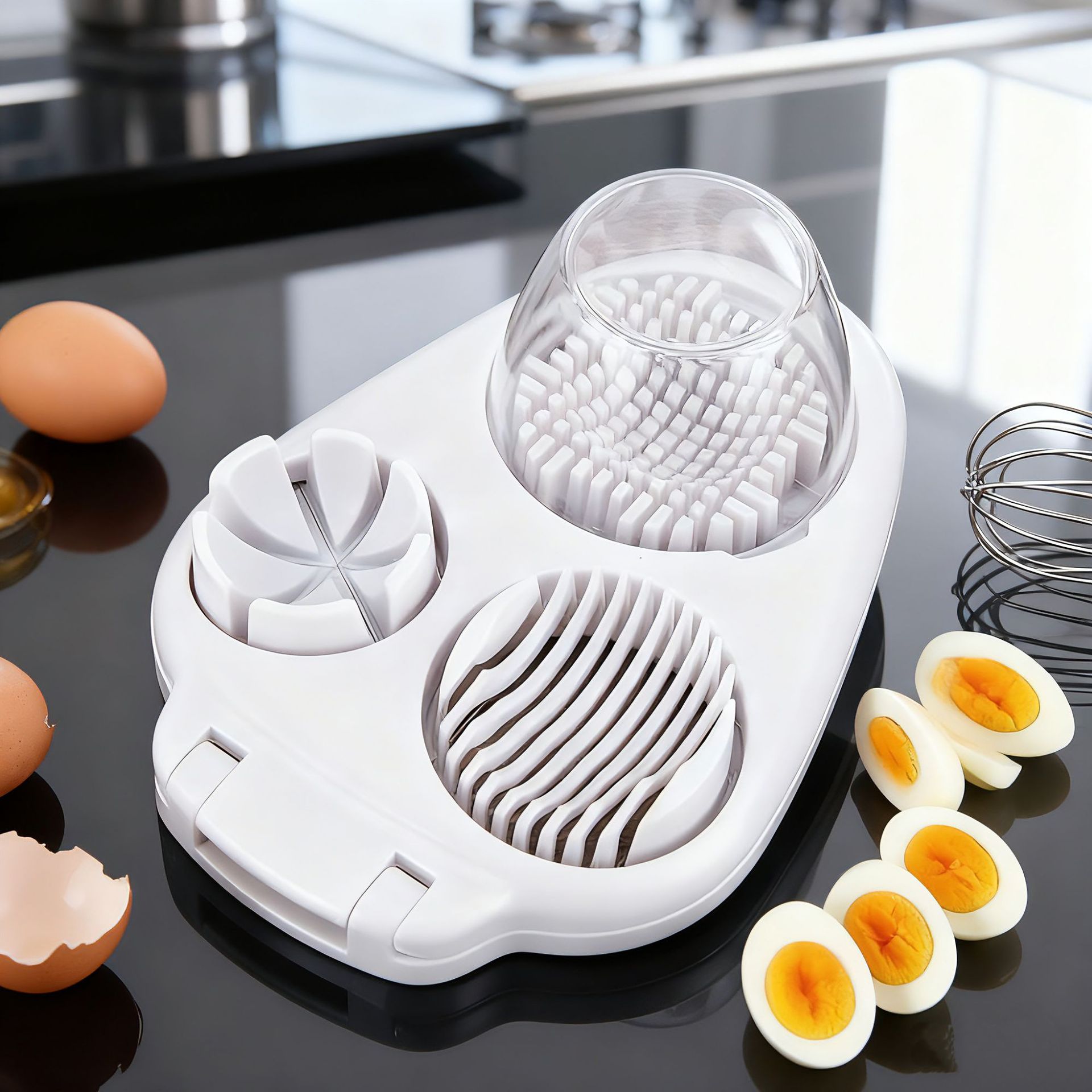 Kitchen Gadgets Wirecutter - เครื่องตัดไข่ 3 in 1 เครื่องหั่นไข่เอนกประสงค์ เครื่องหั่นไข่แบบ