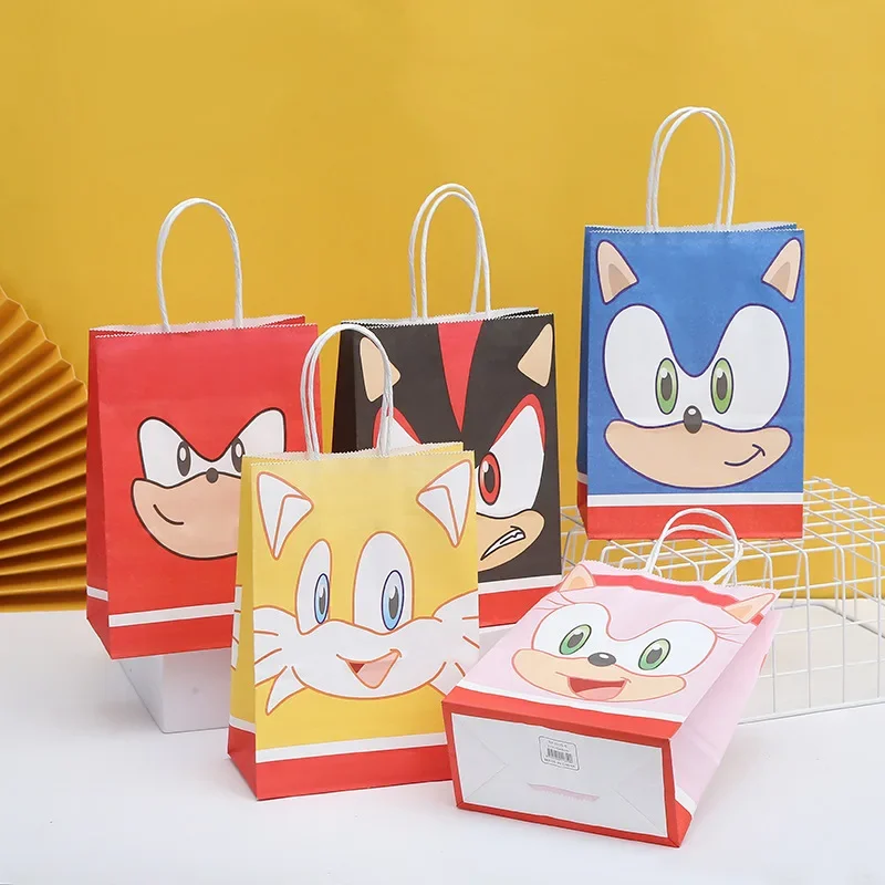 Kitchen Gadgets Gift - กระเป๋าของขวัญโซนิคสุดฮิต ลายการ์ตูนเม่นน้อยน่ารัก กระเป๋าช้อปปิ้งลายอนิเมะ ของตกแต่งงานปาร์ตี้วันหยุด ของขวัญวันเกิดสำหรับเด็ก