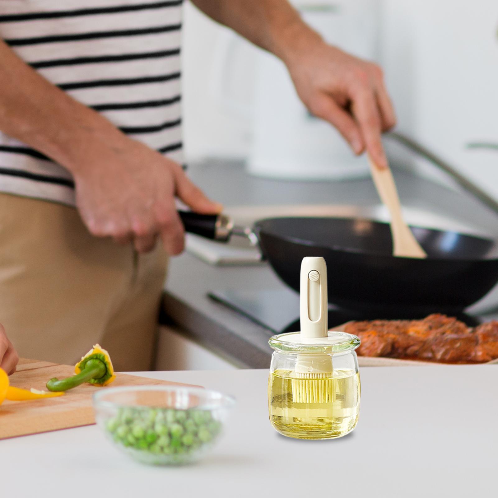 Kitchen Gadgets Dispenser Brush Holder - เครื่องจ่ายน้ํามันสําหรับห้องครัวน้ําหนักเบาขวดน้ําส้มสายชูแปรงที่ถอดออกได้เครื่องมือทําอาหารซอสผู้ถือ Gadgets ครัวสําหรับ