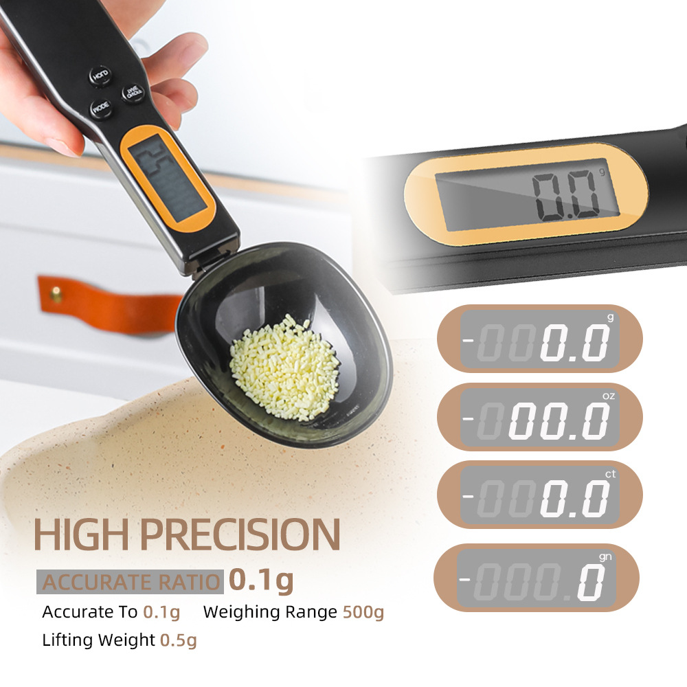 Kitchen Gadgets Under 500 - ช้อนตวงดิจิตอล LCD ปรับได้ เครื่องชั่งในครัว ช้อนตวงอิเล็กทรอนิกส์ เครื่องชั่งผงกาแฟ