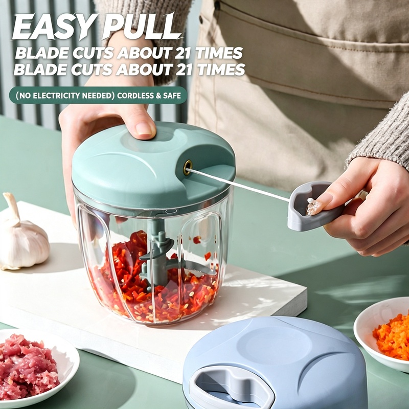Kitchen Gadgets Under 500 - เครื่องบดเนื้อแบบหมุนมือ 500-900 มล. เครื่องบดกระเทียม เครื่องสับผักและหัวหอม อุปกรณ์ครัว