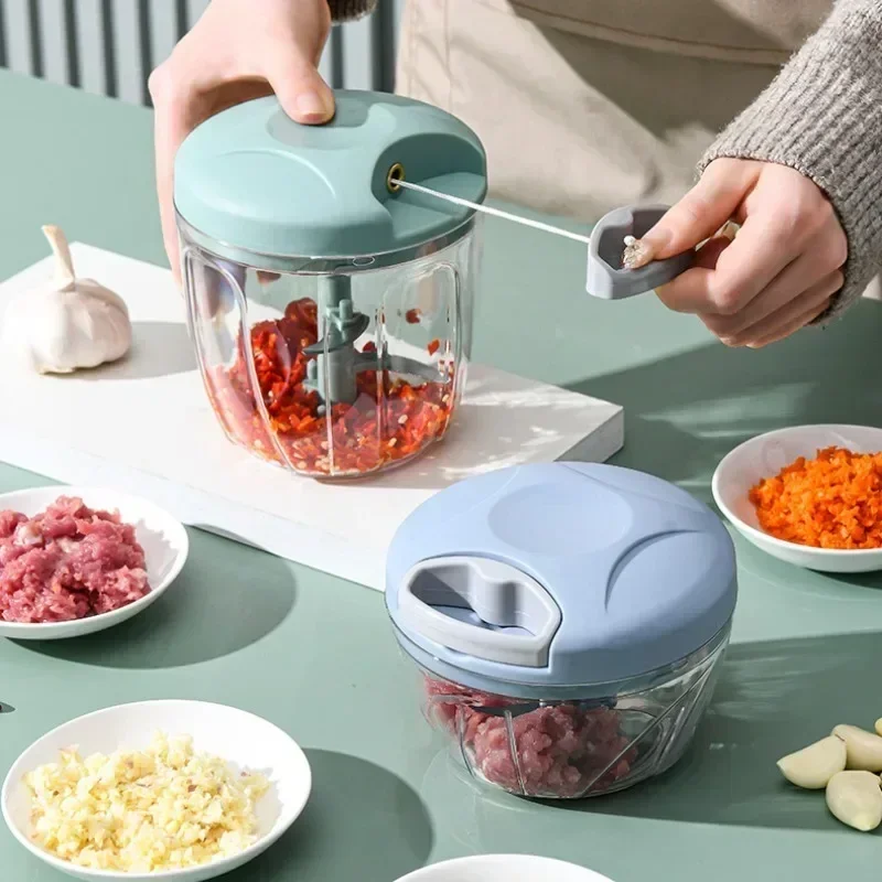 Kitchen Gadgets Under 500 - Crusher ผักเครื่องตัดหัวหอมครัวอุปกรณ์ทําอาหาร 500/900ML คู่มือเนื้อ Mincer กระเทียม