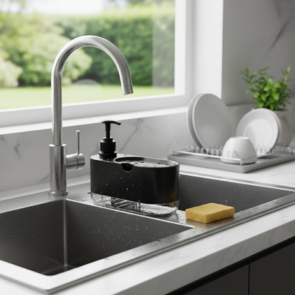ที่จ่ายน้ำยาล้างจานอัตโนมัติแบ - Kitchen Gadgets Dispenser Brush Holder บทวิจารณ์และราคา