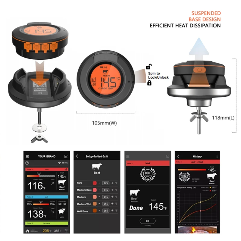 บลูทูธเครื่องวัดอุณหภูมิดิจิตอ - Kitchen Gadgets Under 500 บทวิจารณ์และราคา
