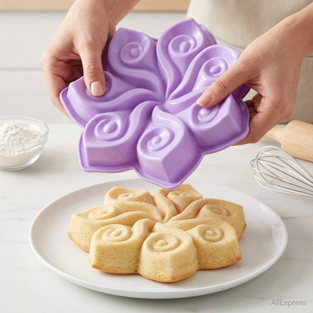 แม่พิมพ์เค้กซิลิโคนรูปดอกไม้ขน - Kitchen Handy Gadgets บทวิจารณ์และราคา