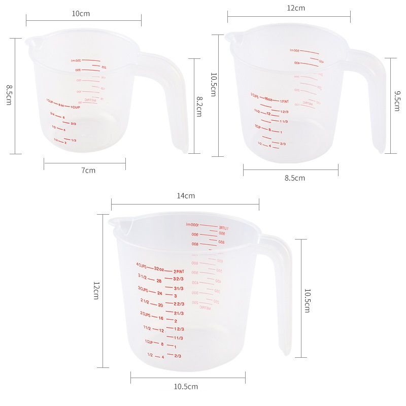 3PCS 250/500/1000ML วัด Easuri - Kitchen Gadgets Under 500 บทวิจารณ์และราคา
