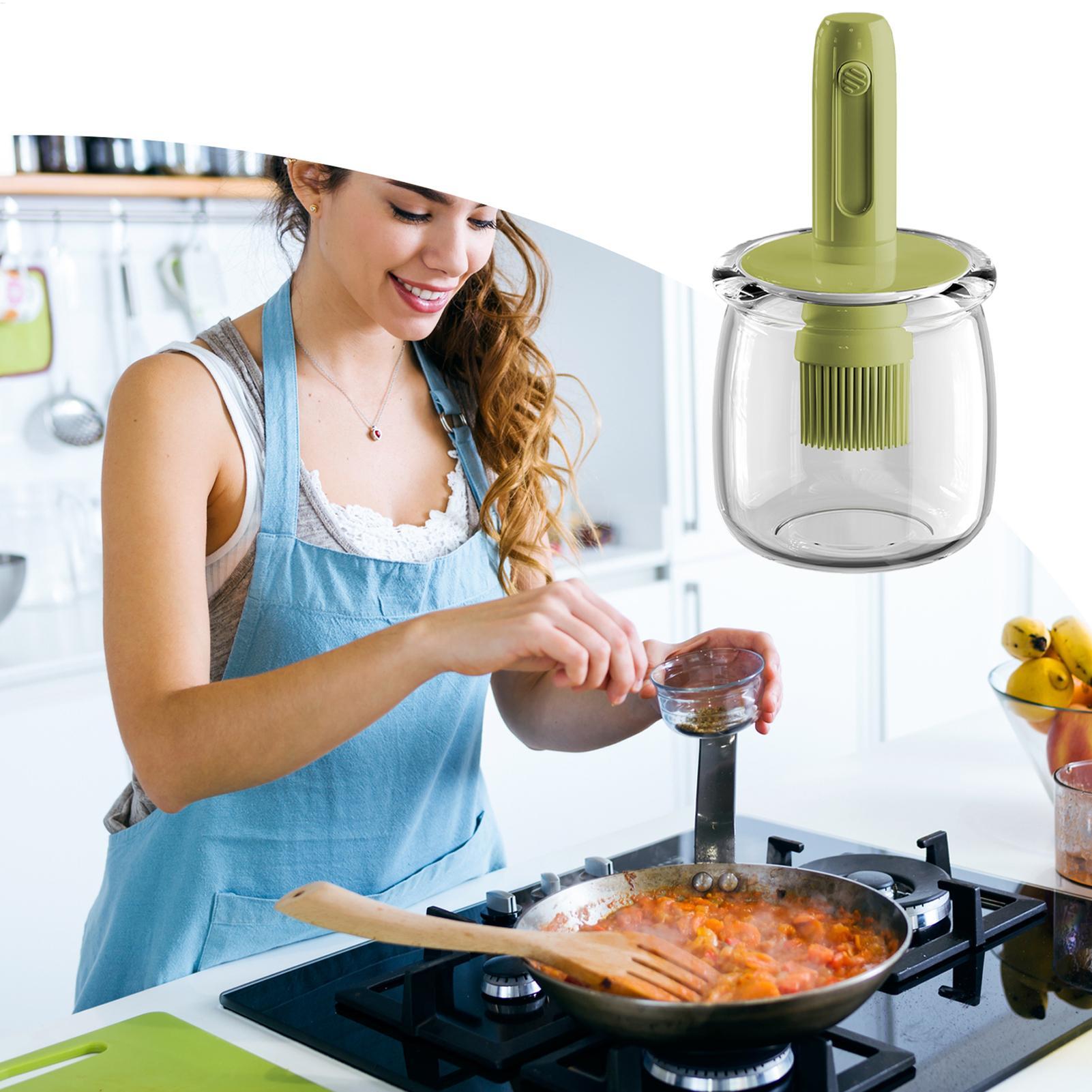 เครื่องจ่ายน้ํามันสําหรับห้องค - Kitchen Gadgets Dispenser Brush Holder บทวิจารณ์และราคา