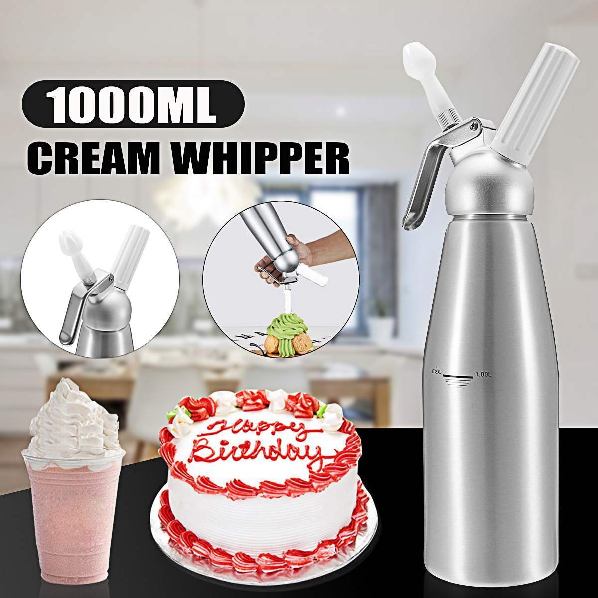 500/1000ml ครีมโฟมปืนเค้ก Pipi - Kitchen Gadgets Under 500 บทวิจารณ์และราคา
